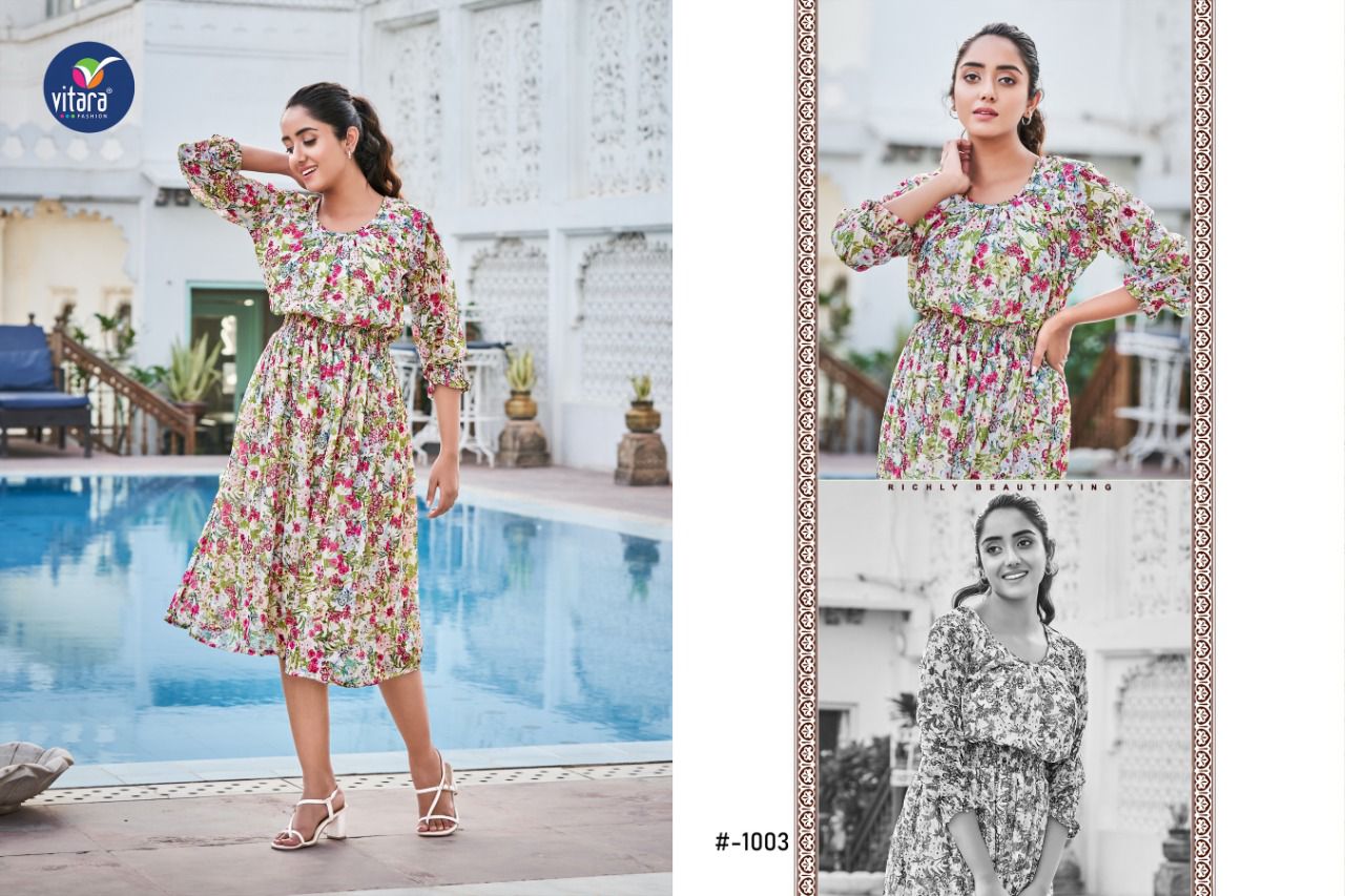 vitara Bentley Fancy Party Wear Georgette tunic print Designer Kurti Collection